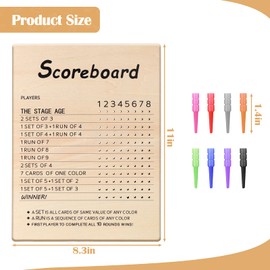 BUSOHA Score Board Compatible with Phase 10 - Scoreboard for Phase 10 Card Game with 8 Color Pegs Wooden Scoreboard for Board Games Party Christmas New Year