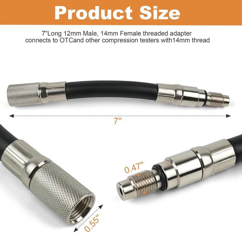 Compression Tester 12mm Adapter Compatible with 2008 and Newer Ford