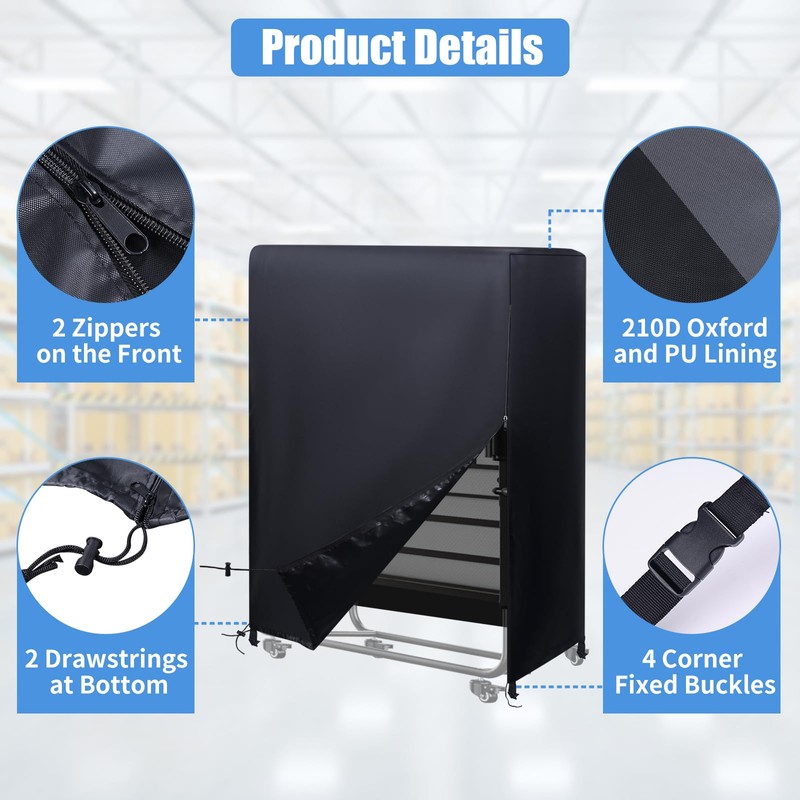 Rollaway Bed Storage Cover fits 33-inches Single Adults Cot, Folding