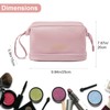 Travel Makeup Bag,Large Double Layer Cosmetic Bag,Waterproof Leather Make up