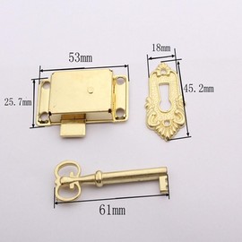 yufana 4-Piece Vintage Lock Set, Vintage Drawer Lock, Antique Cabinet Door Lock, Zinc Alloy Antique Cabinet Lock, Suitable for Mailboxes, Lockers, Cabinets, Toolboxes