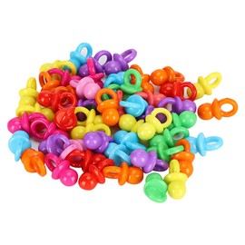 Zerodis Pack of 100 Acrylic Dummies Birthday Party Decoration Baby Christening Soothing Mini Colour Toy (Plain Mixing)