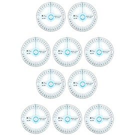 iplusmile Circle Drawing Tool Protractor 360 Degree, Circle Protractor Ruler Plastic Swing Arm Protractor 360 Degree Ruler Protractors Classroom Set for Students Classroom, 10pcs Protractor for Geometry
