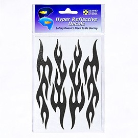 Seward Street Studios Reflective Decals Flames Set – Retro Fire Safety Sticker Kit – Flame Reflector Stickers (Black)
