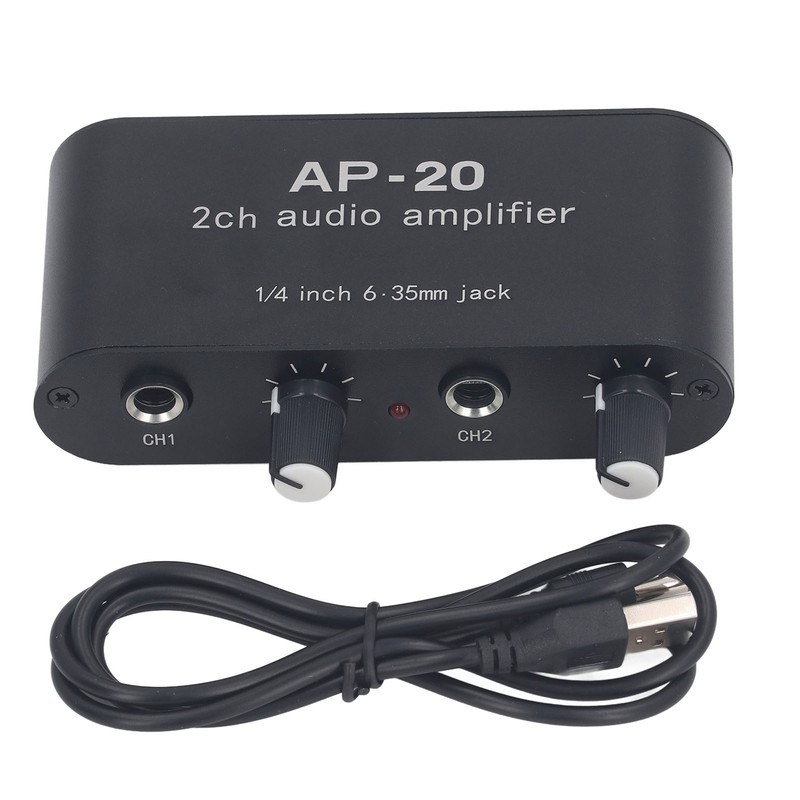 2CH Sound Amp Preamplifier Balanced Input 1/4in 6.5mm Gain Independent