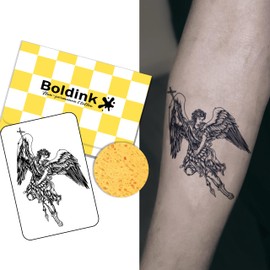 Boldink Temporary Tattoos, semi permanent tattoos, 15-day long lasting tattoo sticker, waterproof and anti-reflective, unique design(Archangel)