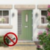 Pack of 6 signs, CLEAR No smoking symbol, Prohibition Window
