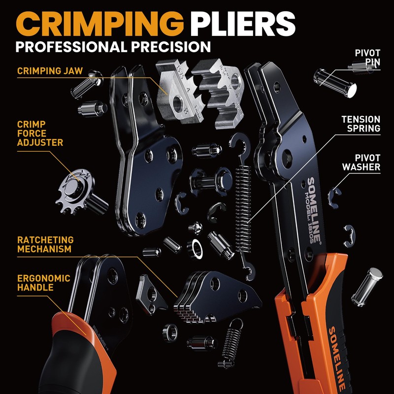 SOMELINE Solar Connector Crimping Tool Kit, 14-10 AWG Crimper for