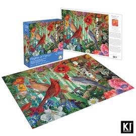 1000 Piece Puzzle for Adults Birch Birds Jenna Dellagrottaglia Cardinals Challenging Jigsaw by Playview