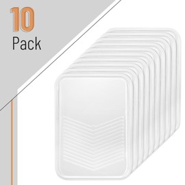 Bates 9 Inch Paint Tray Liners - 10 Transparent Plastic Disposable Trays for Painting Walls