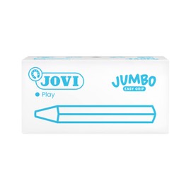 Jovi - Pastelli a Cera Jumbo Easy Grip, Confezione da 12 Cere triangolari, Colore Arancio, Super Resistenti e ad Alte Prestazioni, Senza Glutine