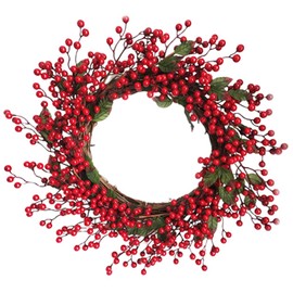 Guirnalda de Navidad para Puerta Delantera, Corona Floral para Interiores y Exteriores, Hecha a Mano para la decoración de la Ventana de la Pared de l