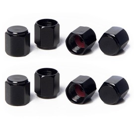 Circuit Performance Tapones de válvula de aluminio negro serie VC5 (8 piezas)