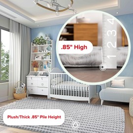 nuLOOM 2' x 8' Cozy Plush SuperiorWash Area Rug, Machine Washable, Non-Slip, Soft Fluffy Shag Carpet for Living Room Bedroom Kids Room Nursery Home Decor, Jeni Silver