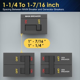 Generator Interlock Kit Compatible with Eaton Cutler Hammer BR Series 150 & 200 Amp Panels, Generator Horizontal Electrical Interlock Kit, 1 7/16-1 1/4 Inches Spacing Between Main and GEN Breaker