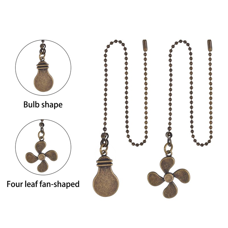 DUMING-IN 2pcs Ceiling Fans Pull Chain, Ball Chain with Connector,
