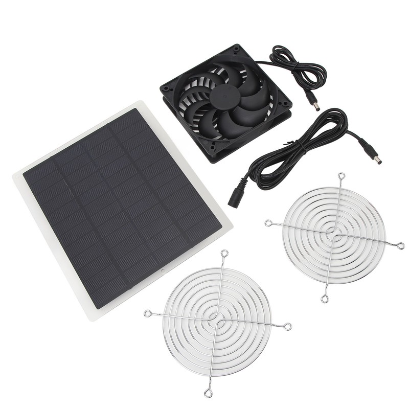 Solar Panel Fan 10W Exhaust Fan Dual Layer Metal Shell