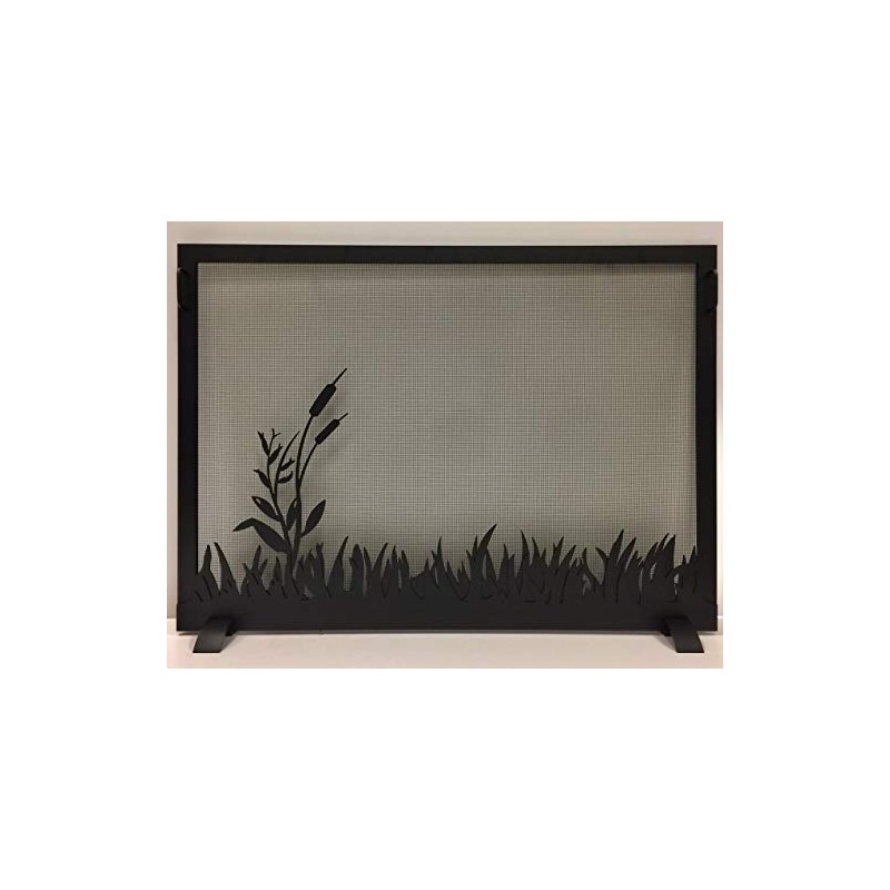 Design Specialties Fireplace Screen Pond Design (Textured Black, Small)