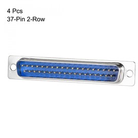 sourcing map D-sub Connector Male Plug 37-pin 2-row Port Terminal Breakout Solder Type for Mechanical Equipment CNC Computers Blue Pack of 4