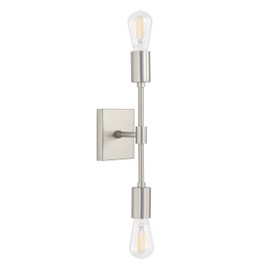 Linea di Liara Berbella 2-Light Brushed Nickel Bathroom Vanity Light Fixtures Modern Wall Sconces Lighting Fixture Wall Lights for Hallway and Bedroom Sconces with Two LED Bulbs Included, UL Listed