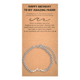 Best Friend Birthday Gifts for Women Bracelets Happy Birthday Friendship Bracelet Birthday Present for Bestie Bestfriend Birthday Gift Ideas Female Friendship Keepsake Gifts for Friends Birthday Bday
