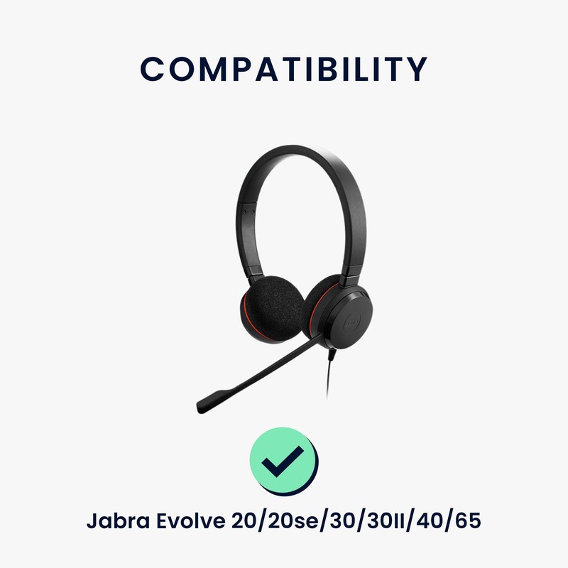 kwmobile 2 x Ear Pads Compatible with Jabra Evolve 20