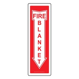 ComplianceSigns.com Fire Blanket Label Decal, 18x4 inch Vinyl for Fire Safety/Equipment