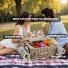 Multifunctional Wicker Picnic Basket Set for 2 with Blanket and