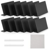 JEFURE 12 Pcs 4"x3" Mini Chalkboard Signs for Food, Reusable