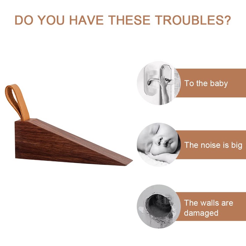 SuKeYuan 1 Pcs Door Stopper Non-Slip Wooden Door Wedge Wedges