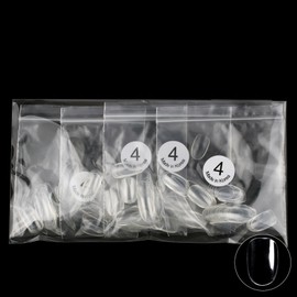 Elvia Short Oval Mini Nail Tip No. 4 50p x 4, clear, 1 pc / 엘비아 숏오발 미니 네일팁 4호 50p x 4개, 클리어, 1개