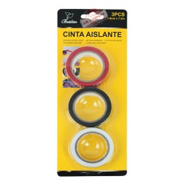 J.H. Company Set 3 Pcs Cinta De Aislar 18mm X 7.2 M Electricista 8944