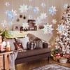 24PCS Snowflake Christmas Decorations, 3D Large Iridescent Paper Snowflakes Garland