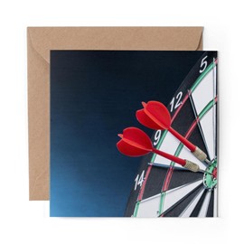 1 x Greeting Card Dart Board Pub Game Darts - Blank Birthday Celebration Anniversary #15873