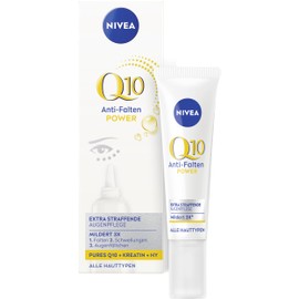NIVEA Q10 Anti-Wrinkle Power Extra Firming Eye Care, Eye Cream Reduces Wrinkles & Swelling, Firming Moisturising Cream with Q10, Creatine & Hyaluronic Acid (15 ml)
