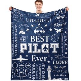 RHONGE Pilot Giftsr Men, Aviation Gifts for Pilots, Pilot Giftsfor Boys, Airplane Gift for Pilots, Airplane Throw Blankets for Adults 60" x 50"