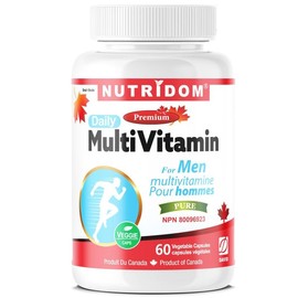 Nutridom Daily Multivitamin for Men with Vitamin A, D3, E, C, B, Biotin, Calcium, Magnesium, Zinc, Iodine, Copper, Chromium, Selenium, Molybdenum, Vanadium, Lutein, Choline, Lycopene, Inositol, Beta-carotene (60 Capsules)