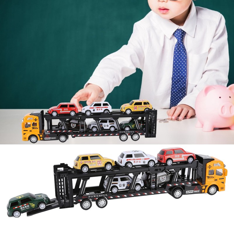 Carrier Truck Toy Model Alloy Detachable Six Car Kids Transport
