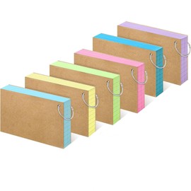 MIUTME 276PCS Index Cards With Ring,3x5 Inches Colored Flash Cards, Lined on Both Side Notecards Ruled Study Card Flashcards Heavy Note Cards for Studying,School, College (6 Colors)