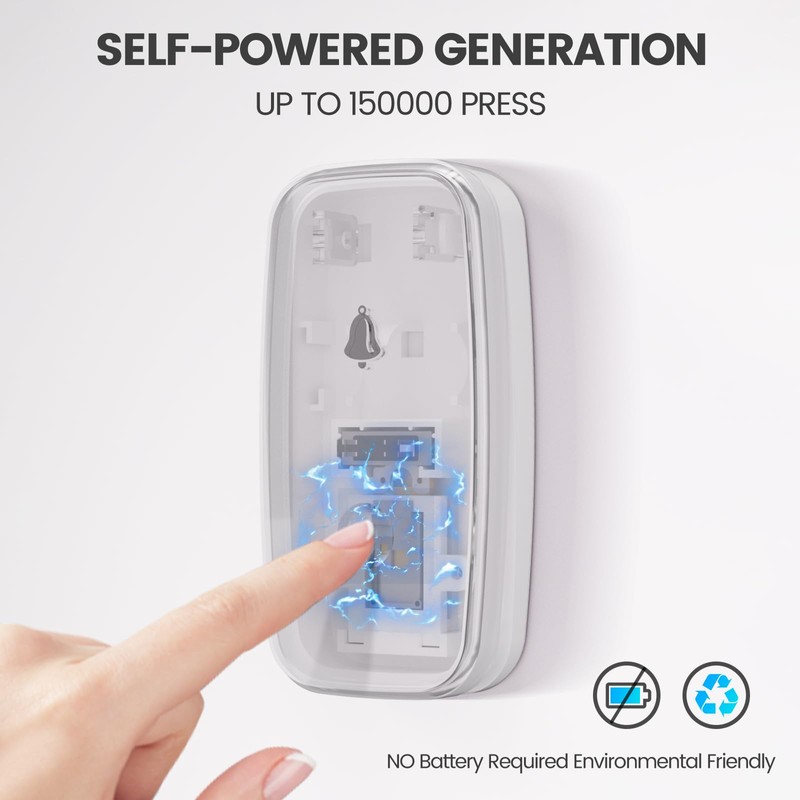 Wireless doorbell, a wireless bell, IPS X5, waterproof, 1,300 feet
