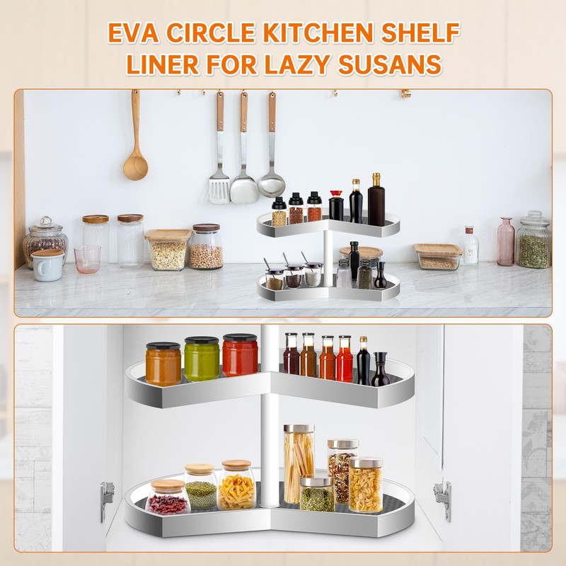 Lconvicely 2 Pack 26In Lazy Susan Shelf Liner, Upgraded Composite
