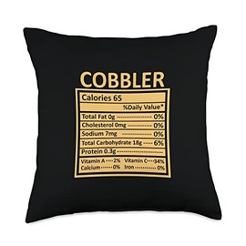 Nutritional Facts Labels Thanksgiving Gifts Store Thanksgiving Christmas Funny Cobbler Nutrition Facts Throw Pillow, 18x18, Multicolor