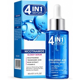 Colección de sueros 4 en 1, facial diario con frasco cuentagotas, cuidado ligero la piel, colágeno, centella, vitamina C, variante hidratante o nicotinamida. onzas líquidas(Nicotinamide Serum 1.4 fl oz)