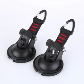 CPS 2 pcs Heavy Duty Suction Cup Anchor with Securing Hook Tie Down for Car Camping