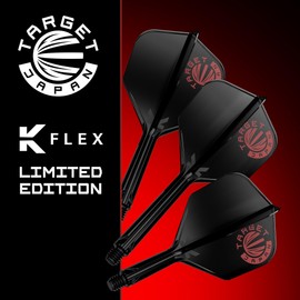 Target Japan K-FLEX LIMITED EDITION Black x Brick Red Flights and Shafts | Black x Brick Red Design | Shaft and Flight Integrated Design | 3-Piece Set | Professional Dart Accessories (33mm NO6