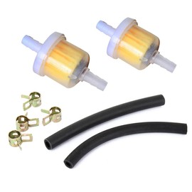 Motorcycle Inline Fuel Filter Kit, Motorcycle Fuel Hose Kit, 2 Pieces Fuel Hose, 4 Pieces Hose Clamps Tokaneit