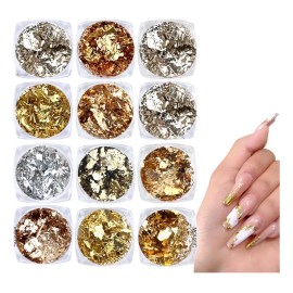 Mouyic Hoja De Oro Y Plata Para Decoracion De Uñas Manualidades