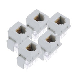 Legrand - OnQ Telephone Keystone Jack RJ25, Male to Male Connector, Universal Keystone Connector for Phone Connections, Rear Mount Snap-In Keystone Design, White, 5 Count, F9042WHV5