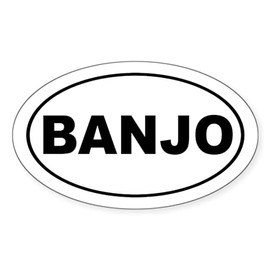 CafePress Banjo Music Oval Car Bumper Sticker