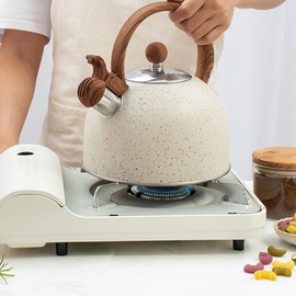 MOUMOUTEN Stove Top Whistling Tea Kettle, 2.5L Whistling Kettle Stainless Steel Teapot Kettle for Home Cooker Stove Gas Kitchen Essential Brewing Coffee, Tea